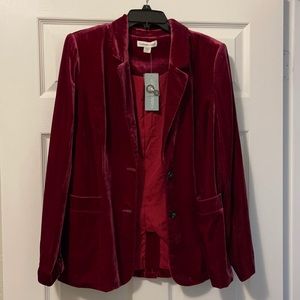 Cranberry Red Velvet Blazer - Coldwater Creek NWT